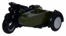 Oxford Diecast N NBSA005 BSA Motorbike and Sidecar, 34th Armoured Brigade WWII