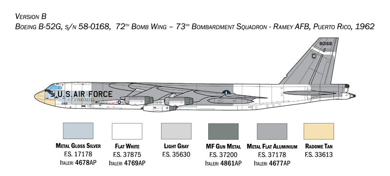 Italeri 1451 - SCALE 1 : 72 B-52G Stratofortress Early version with Hound Dog Missiles