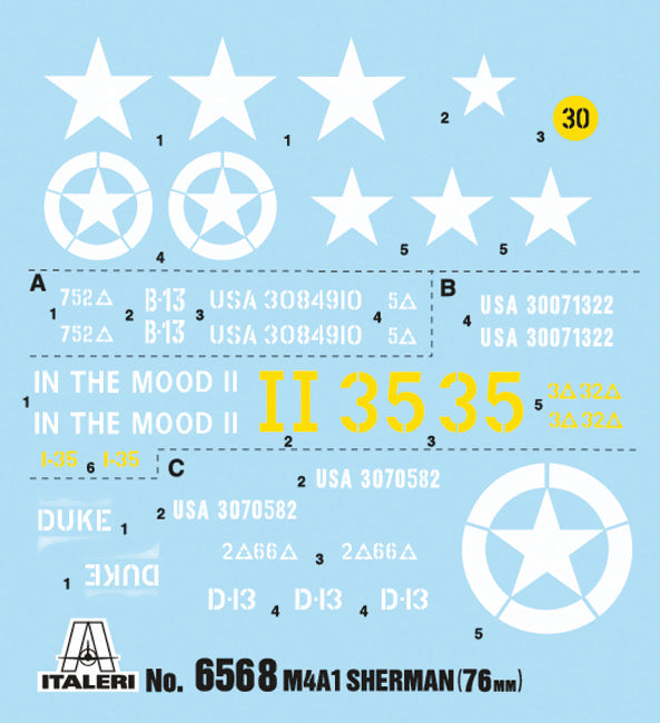 Italeri 6568 - SCALE 1 : 35 M4A1 SHERMAN with U.S. infantry
