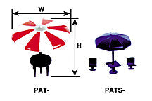 Plastruct G 94750 PAT-24 Patio Umbrella Table Set, 1:24