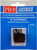 Peco HO/N PL26B Passing Contact Switch, Black Lever