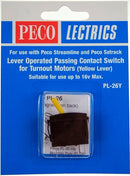 Peco HO/N PL26Y Passing Contact Switch, Yellow Lever