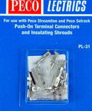 Peco HO/N PL31 Push-On Terminal Connectors and Insulating Shrouds
