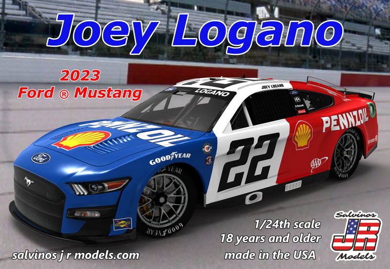 Salvinos JR Models 31251 Team Penske Joey Logano 2023 Ford Mustang Throwback