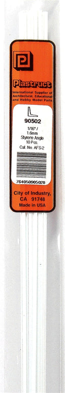 Plastruct 90502 Styrene Structural Shapes - Angles -- 1/16 x 10" Long pkg(10), All Scales