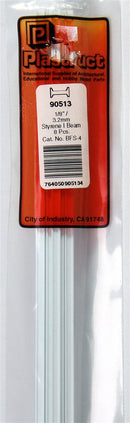 Plastruct 90513 BFS-4 Fineline Styrene I Beam, 1/8" (8)