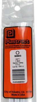 Plastruct 90603 Styrene Tubing - Round -- 3/32 x 15" Long pkg(15), All Scales