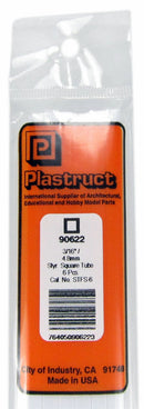 Plastruct 90622 STFS-6 Styrene Square Tubing, 3/16" (6)