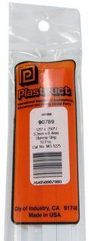 Plastruct 90789 MS-1225 Solid Styrene Rectangular Strip, .250" (10)