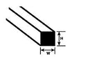 Plastruct 90810 Styrene Rod - Square -- .250 x 10" Long pkg(5), All Scales