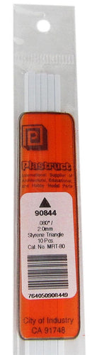Plastruct 90844 MRT-80 Solid Styrene Triangular Rod, .080" (10)