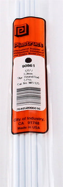 Plastruct 90861 MR-125 Solid Styrene Round Rod, .125" (5)