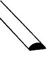 Plastruct 90887 MRH-250 Solid Styrene Half Round Rod, 1/4" (5)