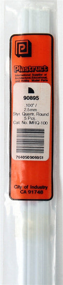 Plastruct 90895 MRQ-100 Solid Styrene Quarter Round Rod, .100" (5)