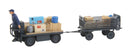 Preiser HO 10256 Nonoperating Electric Baggage Truck with Trailer and Driver (German Railways, Early Era III)