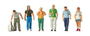 Preiser HO 10725 Train Travelers with Backpacks and Bags (6)