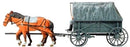 Preiser HO 16588 Unpainted Horse-Drawn Field Wagon with Figures