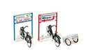Preiser HO 17163 Bicycle Stands, Bicycles and Cart, Plastic Kit (2 Stands, 2 Bicycles, 1 Cart)