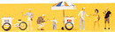 Preiser HO 24661 Selling Ice Cream Scene