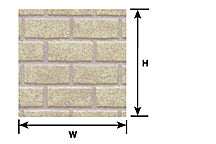 Plastruct G 91618 PS-110L Cement Block Patterned Sheet, 1:24