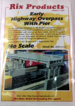 Rix Products HO 628-0102 Early Highway Overpass with Pier Kit
