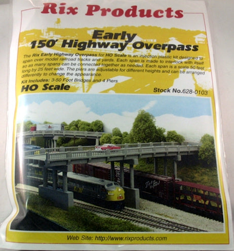 Rix Products HO 628-0103 Early 150' Highway Overpass Kit