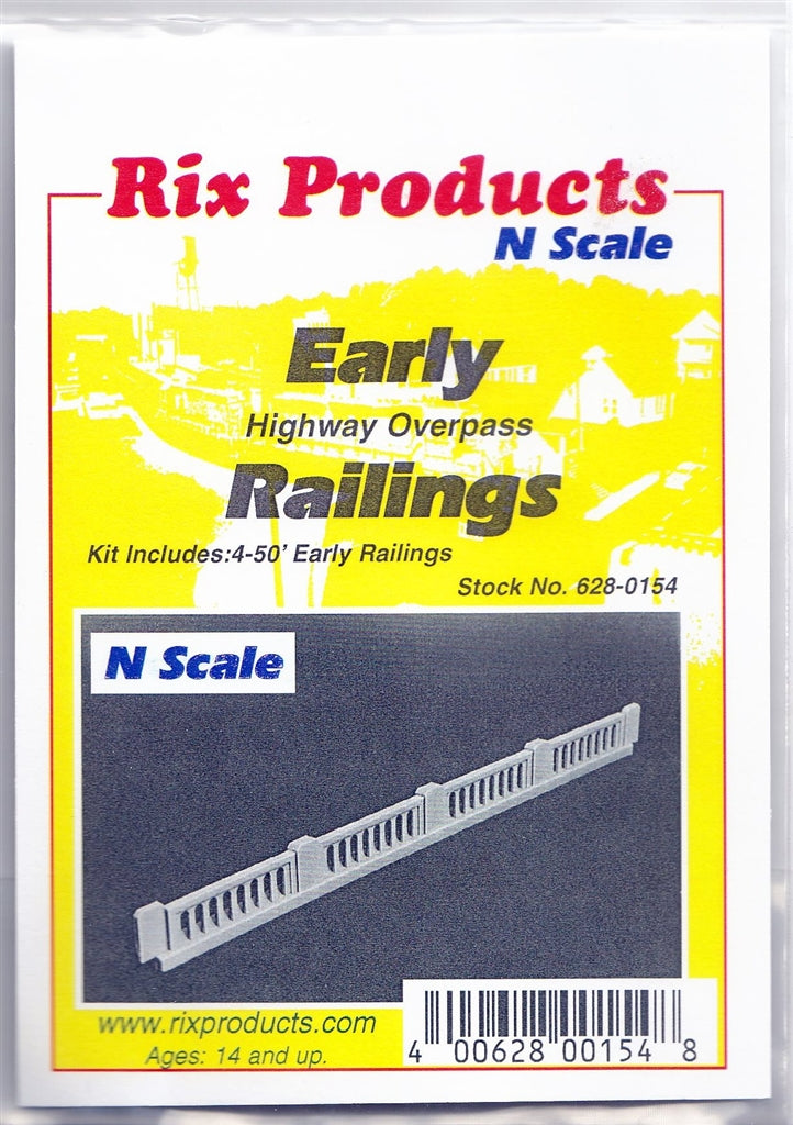 Rix Products N 628-0154 Early Highway Overpass Railings (4)