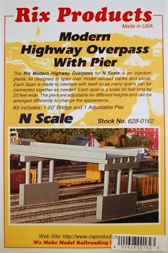 Rix Products N 628-0162 Modern 50' Highway Overpass with Pier