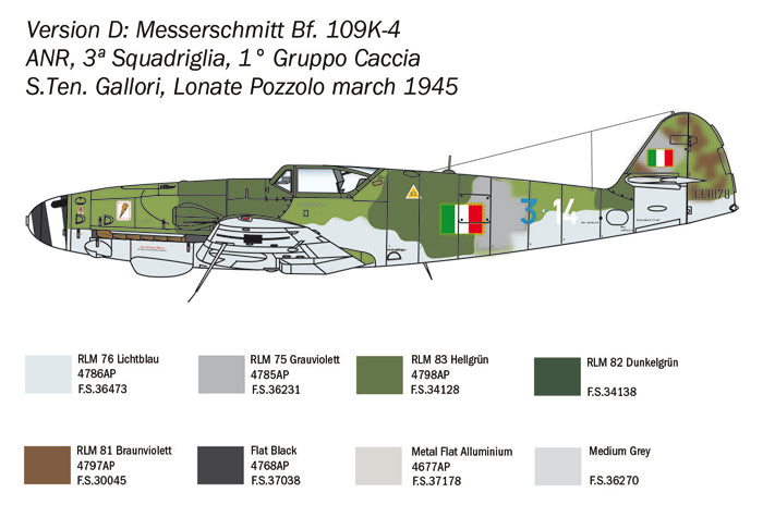 Italeri 2805 - SCALE 1 : 48 Bf 109 K-4