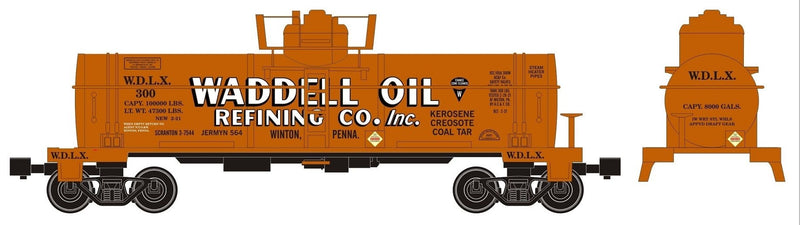 Ready Made Trains O 96886 8,000 Gallon Single Dome Tank Car, Waddel Oil Refining Co.