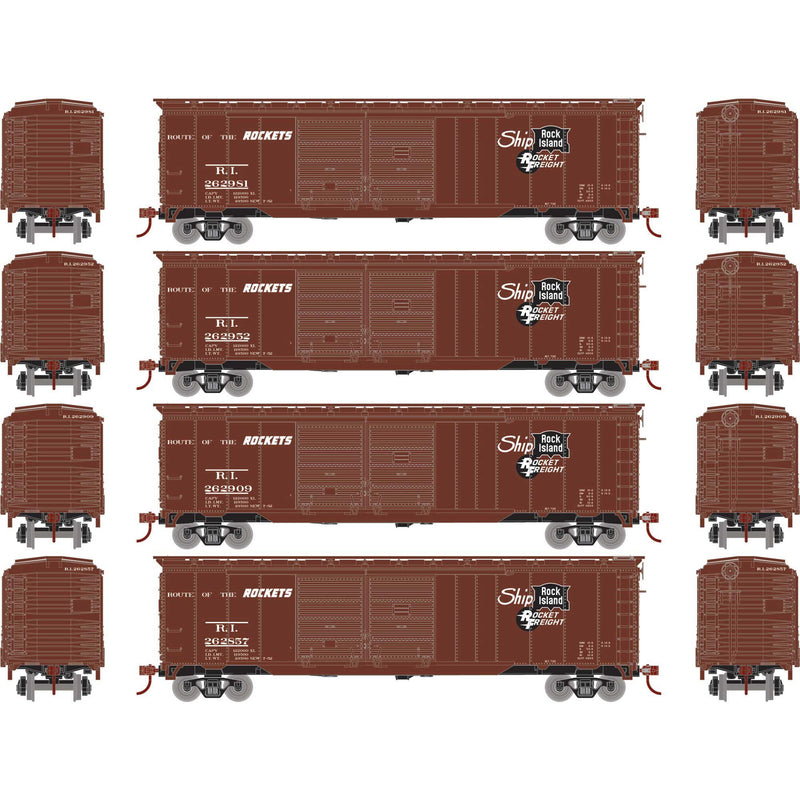 Athearn Roundhouse RND-1006 HO 50ft Double Sliding Door Boxcar, RI â€˜Rocket Freightâ€™