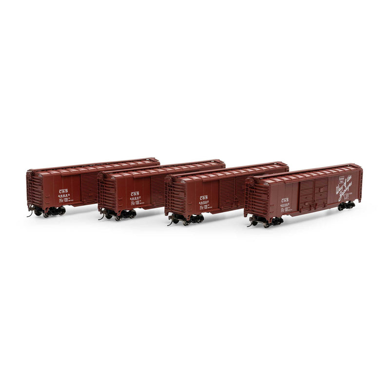 Athearn Roundhouse RND-1017 HO 50ft Double Sliding Door Boxcar, CBQ â€˜Brownâ€™,