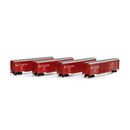 PREORDER Athearn Roundhouse RND-1019 HO 50ft Double Sliding Door Boxcar, CBQ â€˜Redâ€™,
