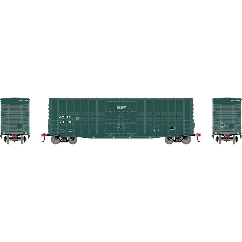 PREORDER Athearn Roundhouse RND-1304 HO RND 50' Waffle High Cube Box Car, Amtrak (Green)