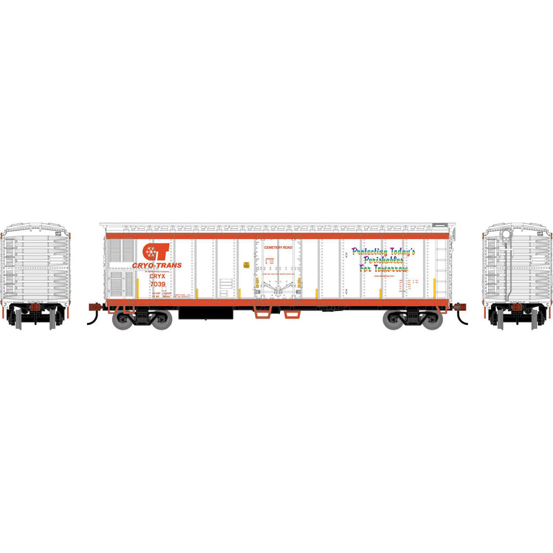 PREORDER Athearn Roundhouse RND-1440 HO 50' Smooth Side Mechanical Reefer, CRYX 'Cemetery Road'