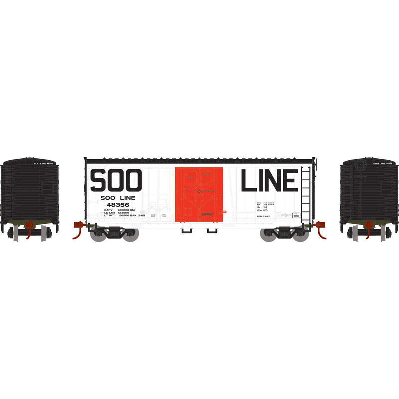 PREORDER Athearn RND-1860 HO RND 40' Grain Loading Box Car, Legendary Liveries SOO