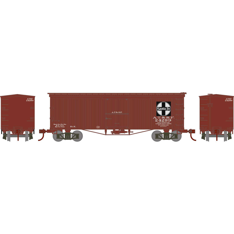 PREORDER Athearn Roundhouse RND-2343 HO 36' Old Time Box Car, ATSF