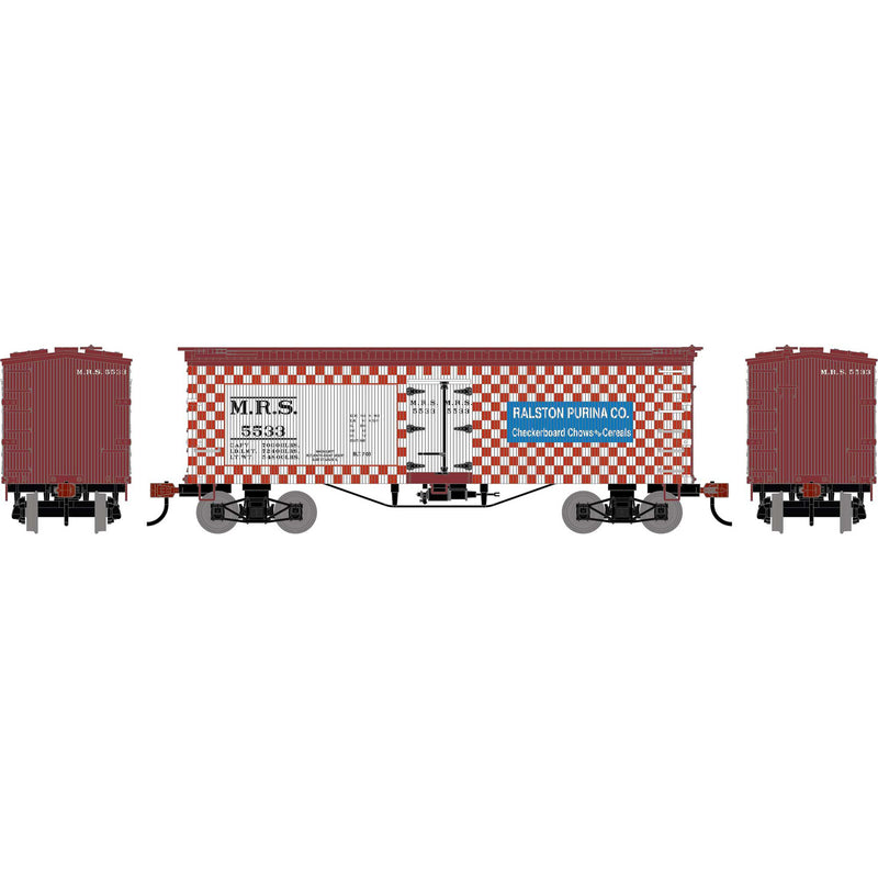 PREORDER Roundhouse HO 3036 36' Wooden Refrigerator Car, Purina MRS