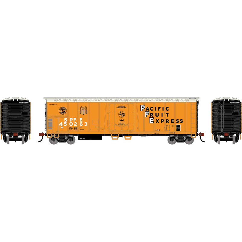 PREORDER Roundhouse HO 3060 50' Exterior Post Mechanical Refrigerator Car, Pacific Fruit Express