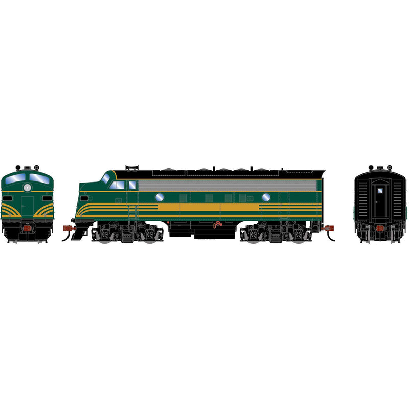 PREORDER Roundhouse HO 3518 F7A Diesel Locomotive, Painted Unlettered/Swept Multiple Stripes