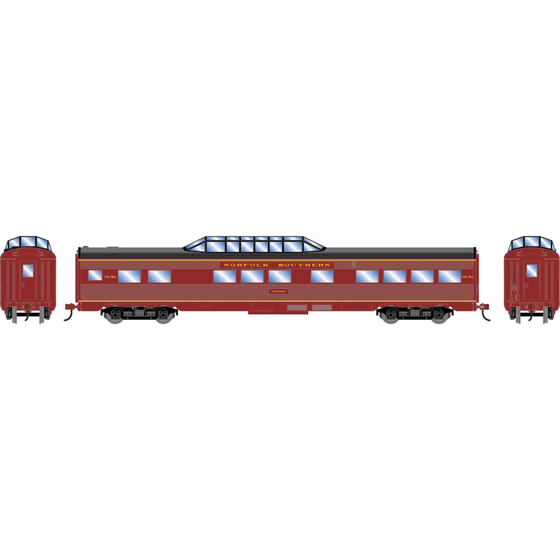 PREORDER Roundhouse HO 3529 Streamline Dome Car, Norfolk Southern Roanoake