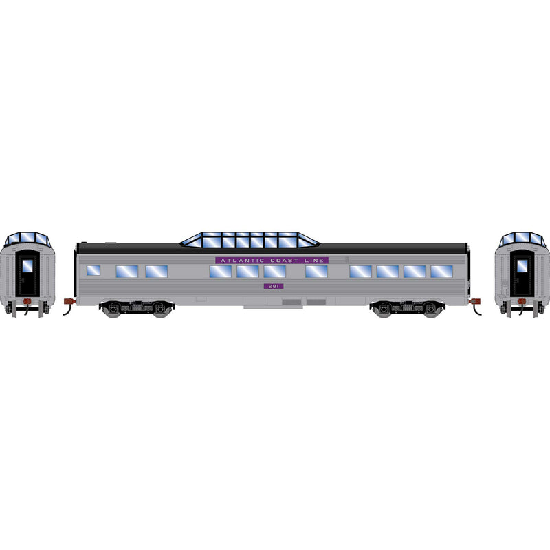 PREORDER Roundhouse HO 3537 Streamline Dome Car, Atlantic Coast Line