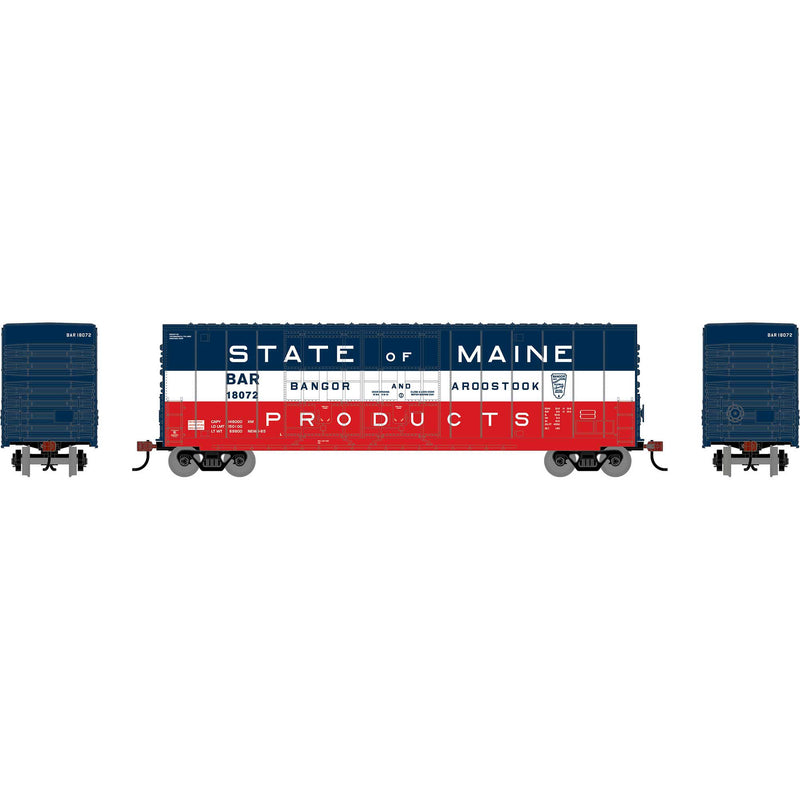 PREORDER Roundhouse HO 3566 50 High-Cube Smooth Side Box Car, Bangor & Aroostook Legendary Liveries