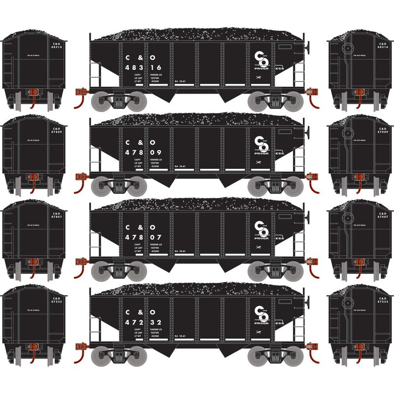 PREORDER Athearn Roundhouse RND50013 HO 34' 2-Bay Rib Side Hopper With Load, CO