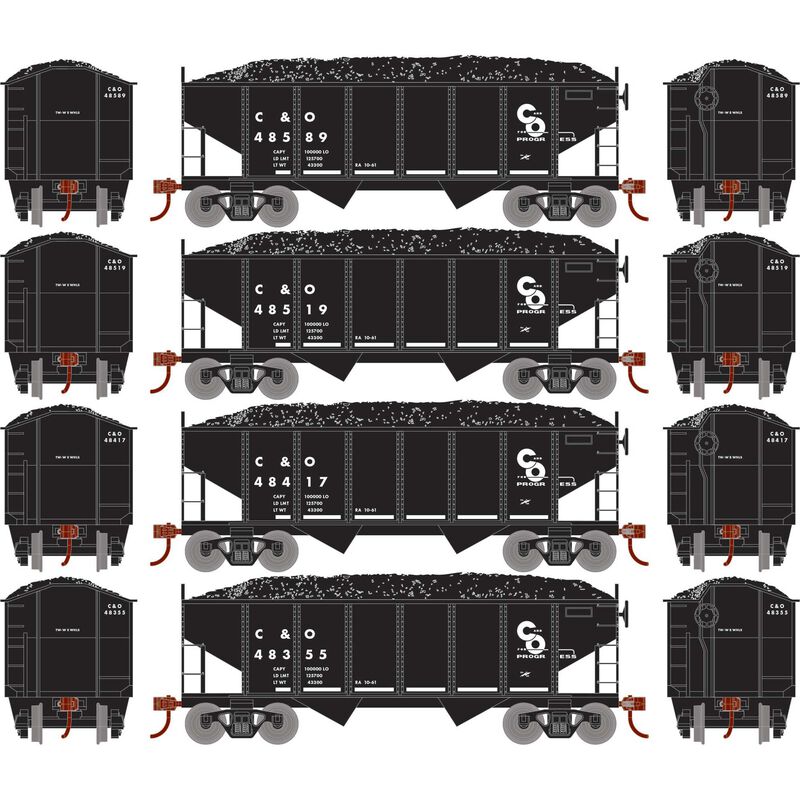 PREORDER Athearn Roundhouse RND50014 HO 34' 2-Bay Rib Side Hopper With Load, CO