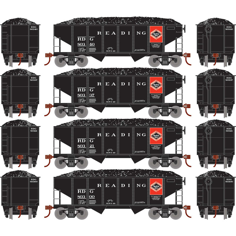 PREORDER Athearn Roundhouse RND50015 HO 34' 2-Bay Rib Side Hopper With Load, RDG