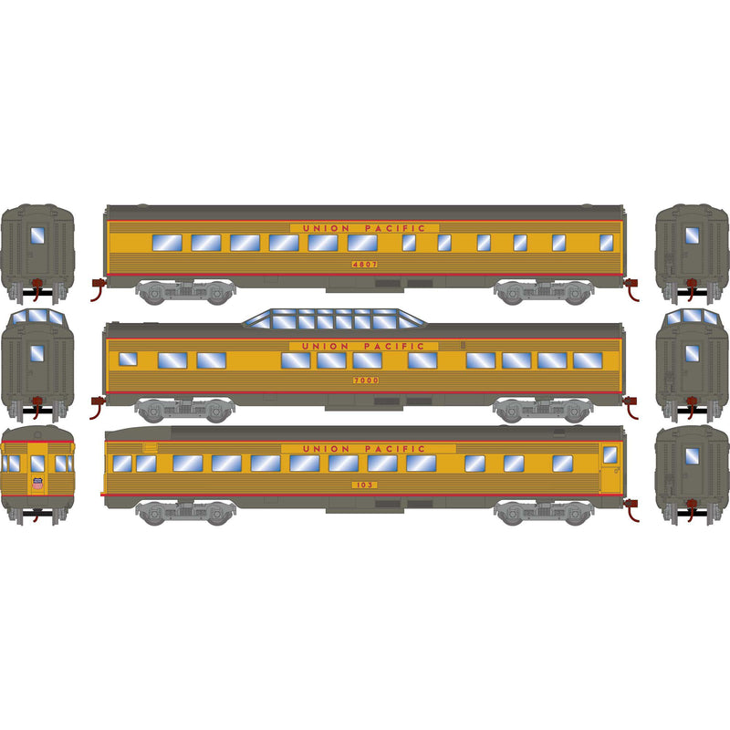 PREORDER Athearn Roundhouse RND79131 HO Streamline Passenger Cars, UP (3)