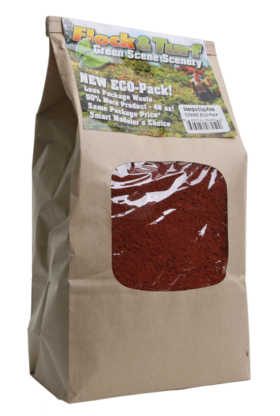 Scenic Express EX840E Flock and Turf Ground Cover, Georgia Clay Fine 48 oz. ECO Pack