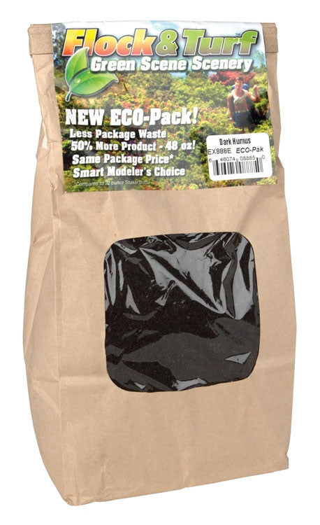 Scenic Express EX888E Flock and Turf Ground Cover, Dark Humus Blend 48 oz. ECO Pack