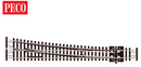Peco SL-E388F Turnout, Large Radius, Right Hand, N Scale